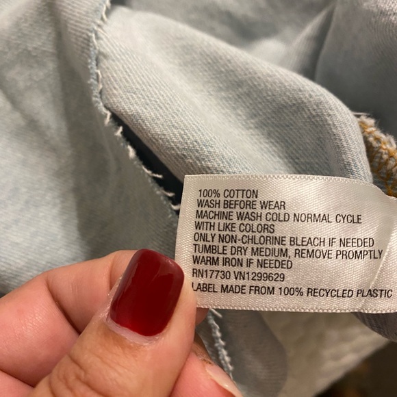 NWT Wild Fable Distressed Denim Overalls Dress Light Wash/Size XL - Picture 5 of 5